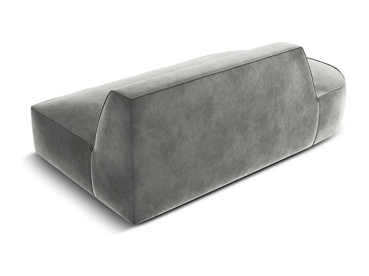 CXL by Christian Lacroix - Canapé modulable gauche "Charles" 2 places en velours gris clair - 181x93x69cm