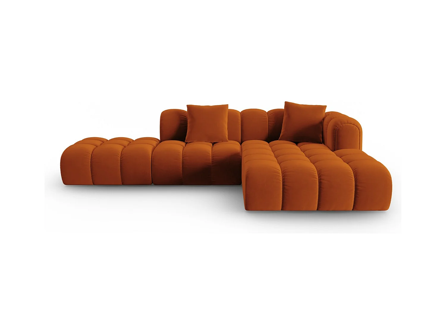 CXL by Christian Lacroix - Divano angolare modulare destro "Clotilde" 4 posti in velluto terracotta - 309x190x70cm