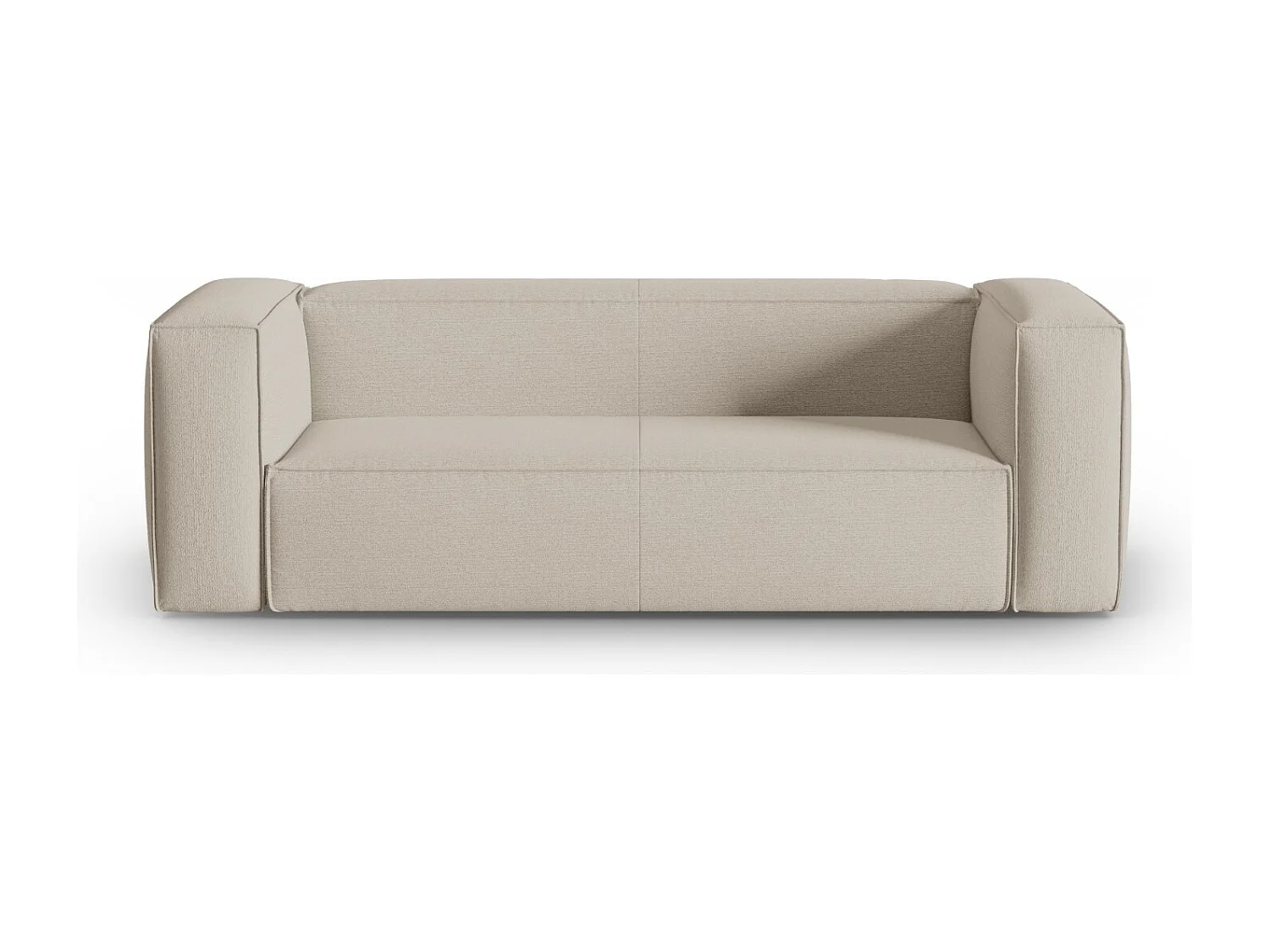Cosmopolitan Design - Canapé "Mackay" 3 places en velours structuré beige - 200x94x73cm