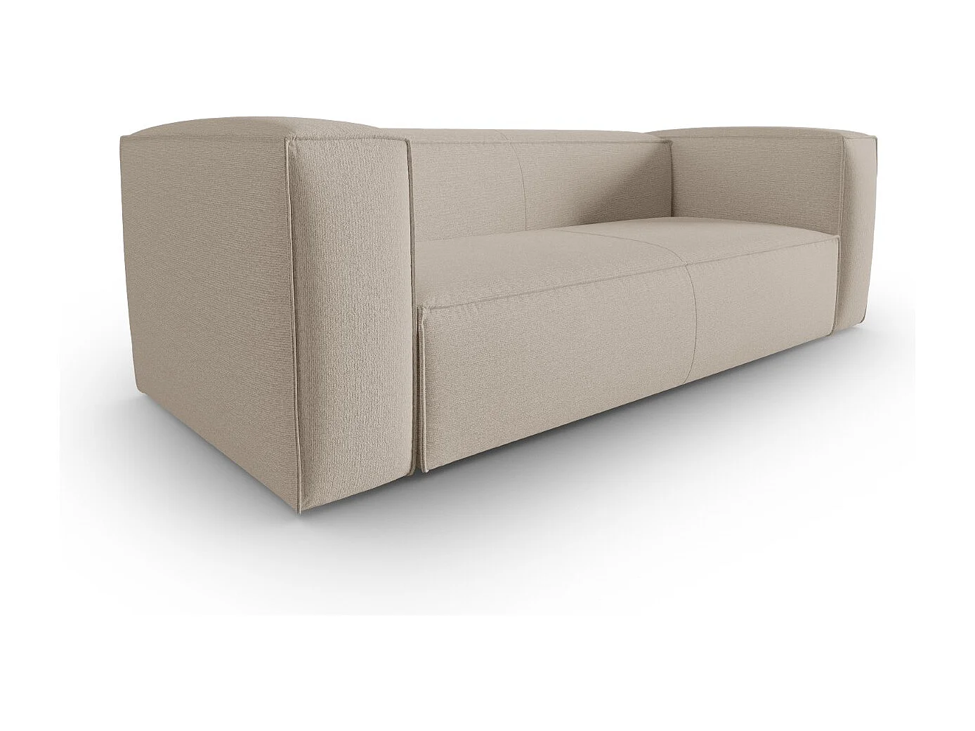 Cosmopolitan Design - Sofá "Mackay" 3 lugares em veludo estruturado bege - 200x94x73cm