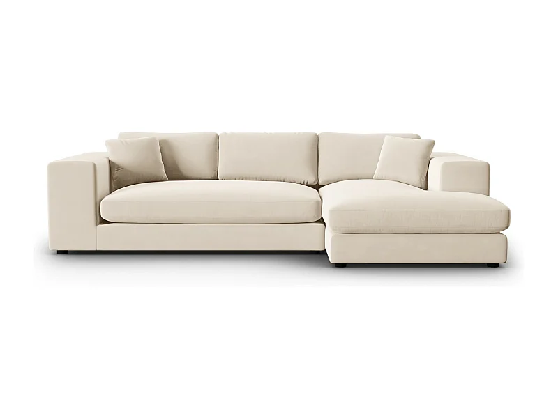 CXL by Christian Lacroix - 5-Sitzer Ecksofa rechts "Tendance" Sitzer aus Samt beige - 282x174x72cm