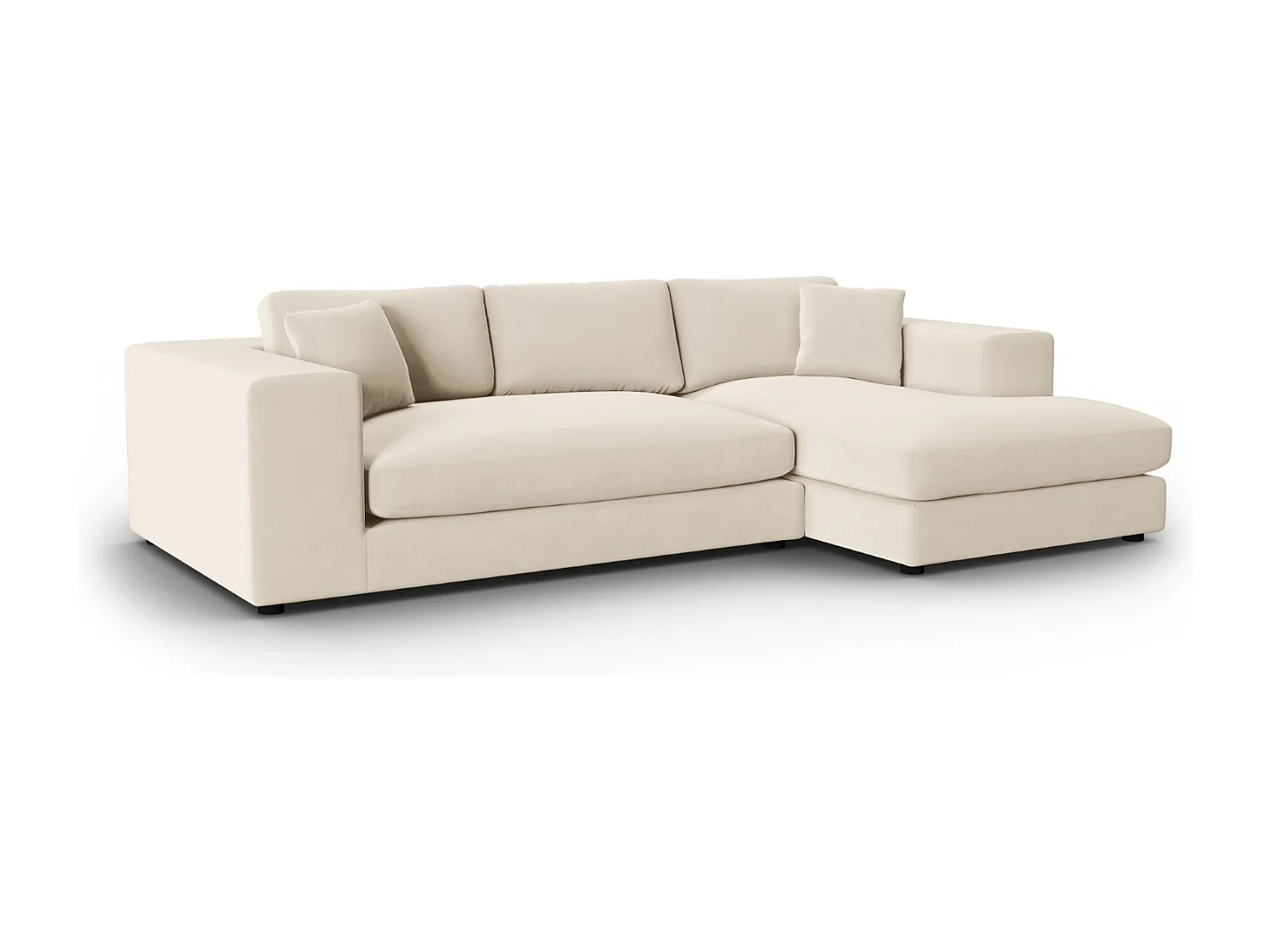 CXL by Christian Lacroix - 5-Sitzer Ecksofa rechts "Tendance" Sitzer aus Samt beige - 282x174x72cm