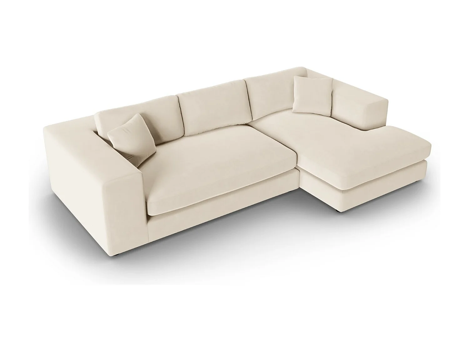 CXL by Christian Lacroix - 5-Sitzer Ecksofa rechts "Tendance" Sitzer aus Samt beige - 282x174x72cm