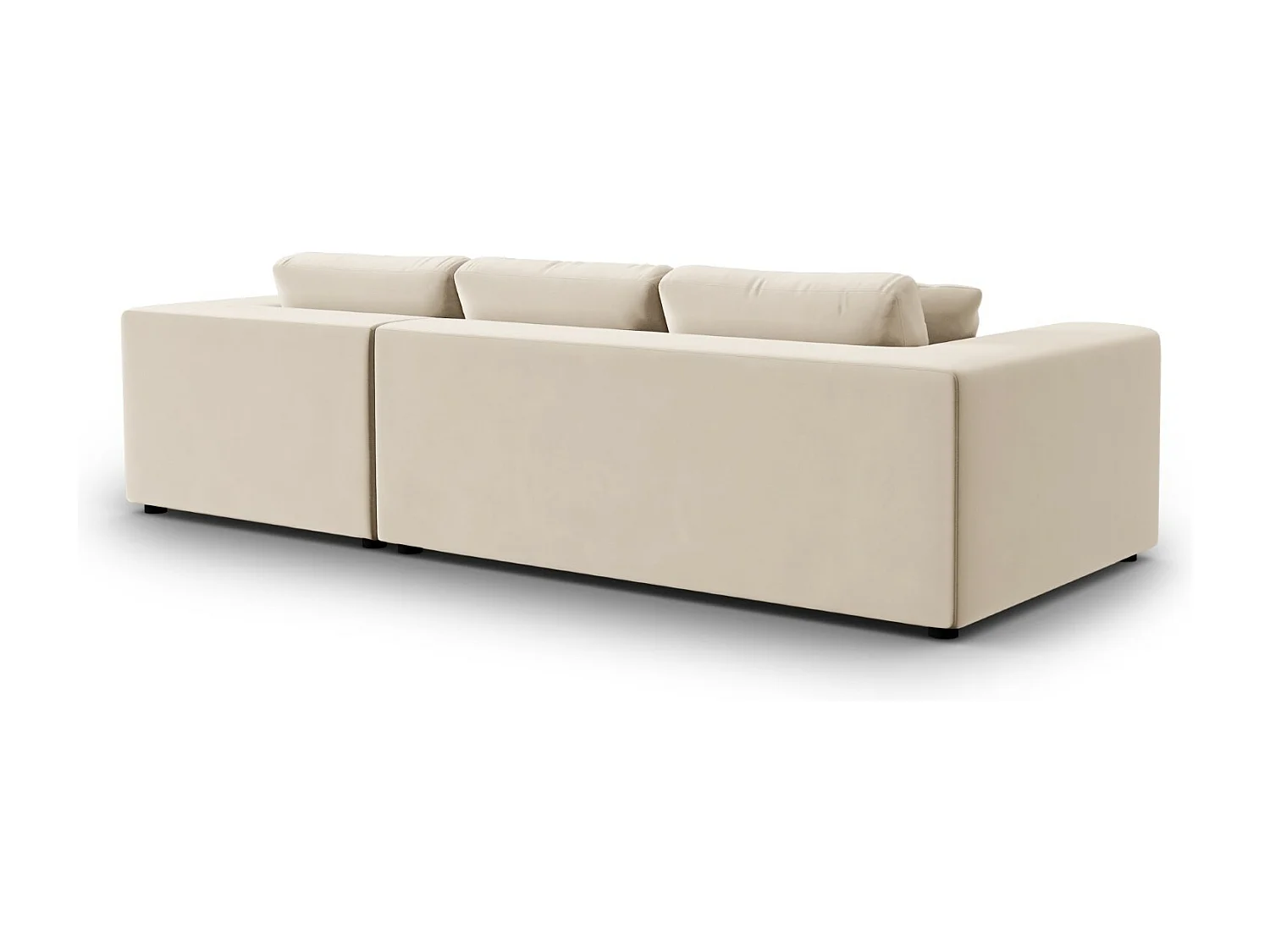 CXL by Christian Lacroix - 5-Sitzer Ecksofa rechts "Tendance" Sitzer aus Samt beige - 282x174x72cm