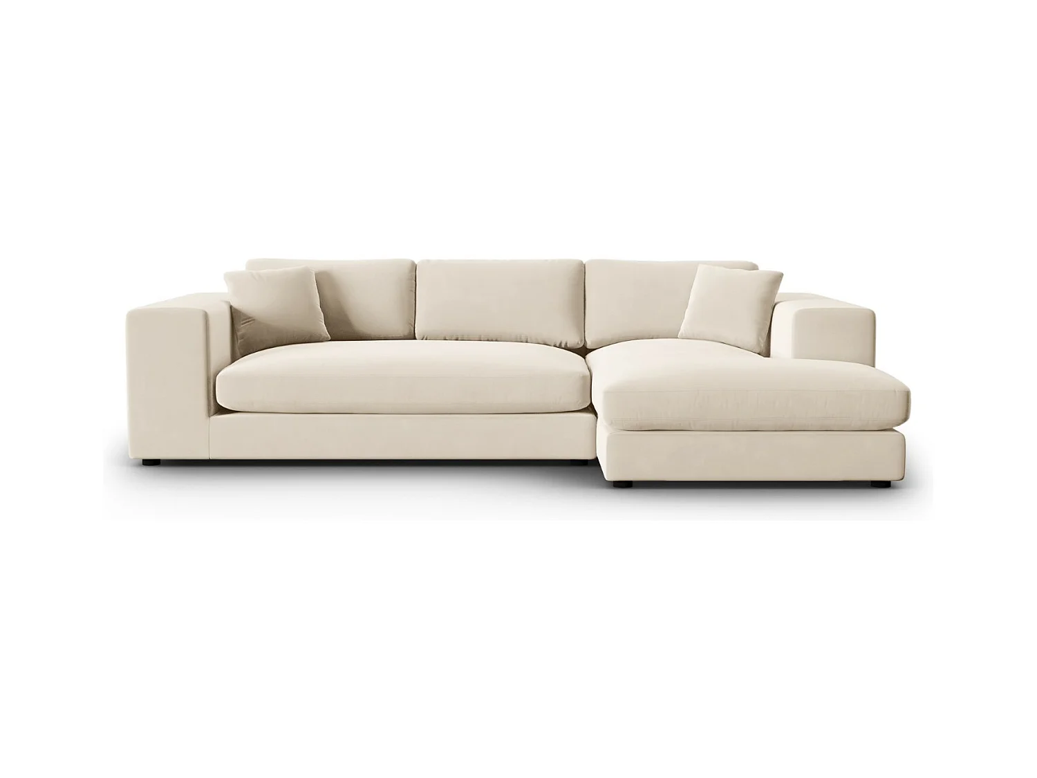 CXL by Christian Lacroix - Rechter hoekbank "Tendance" 5 zitplaatsen, Flueel, Beige - 282x174x72cm