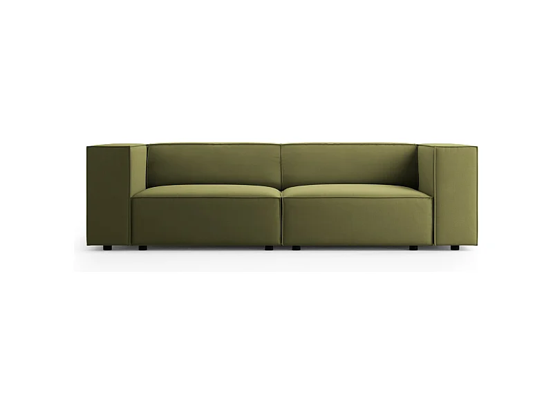 Cosmopolitan Design - 3-Sitzer Sofa "Arendal" aus Samt hellgrün - 204x102x70cm