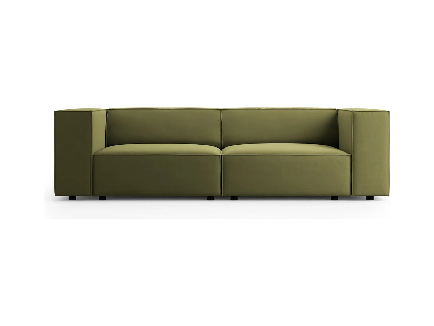 Cosmopolitan Design - Canapé "Arendal" 3 places en velours vert clair - 204x102x70cm