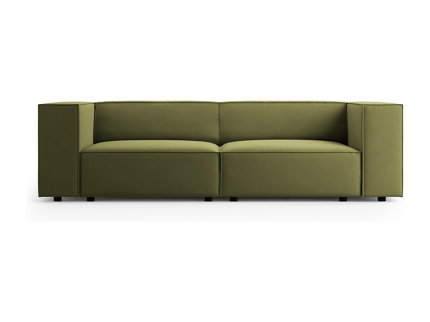 Cosmopolitan Design - Sofá "Arendal" 3 lugares em veludo verde claro - 204x102x70cm