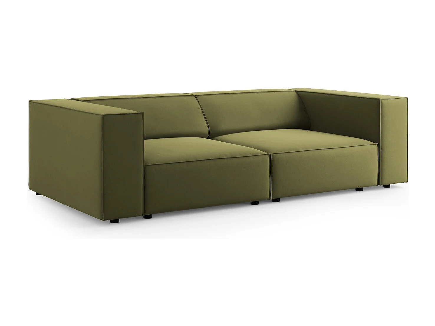 Cosmopolitan Design - Sofá "Arendal" 3 lugares em veludo verde claro - 204x102x70cm