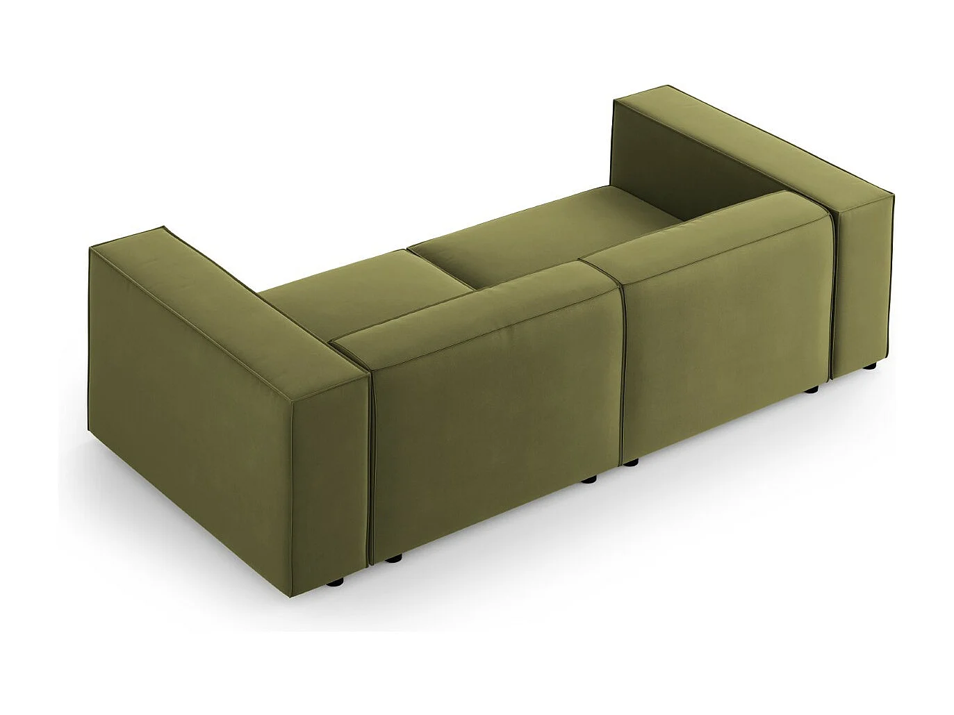Cosmopolitan Design - Sofá "Arendal" 3 lugares em veludo verde claro - 204x102x70cm
