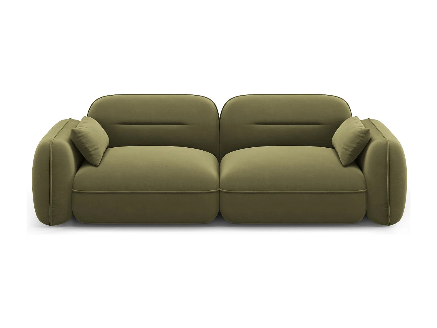 Cosmopolitan Design - Canapé modulable "Sydney" 3 places en velours vert clair - 230x90x70cm