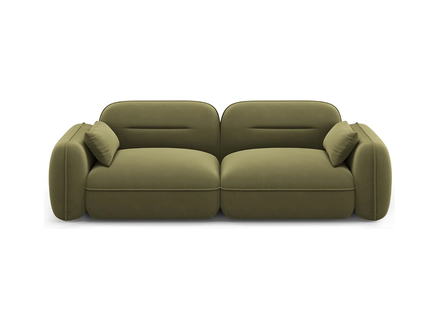 Cosmopolitan Design - Modulaire bank "Sydney" 3 zitplaatsen, Flueel, Lichtgroen - 230x90x70cm