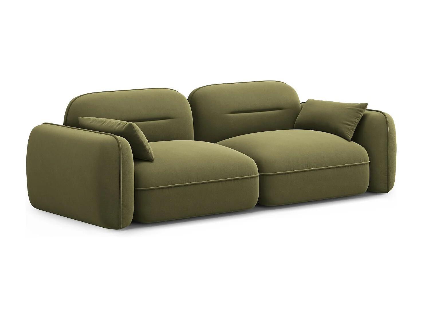 Cosmopolitan Design - Canapé modulable "Sydney" 3 places en velours vert clair - 230x90x70cm
