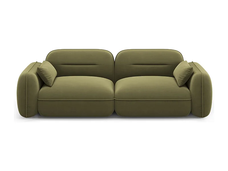 Cosmopolitan Design - Sofá modular "Sydney" 3 lugares em veludo verde claro - 230x90x70cm