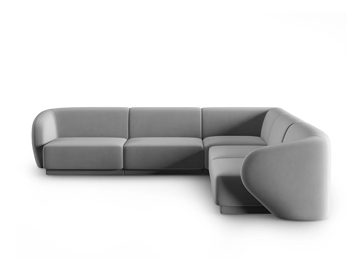 CXL by Christian Lacroix - Symmetrische modulaire hoekbank "Lionel" 6 zitplaatsen, Flueel, Grijs - 265x265x74cm