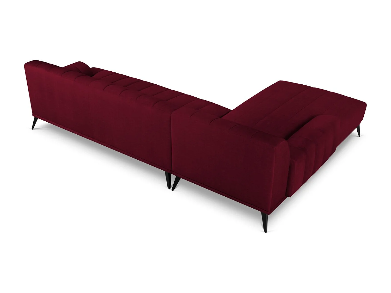 CXL by Christian Lacroix - 5-Sitzer Ecksofa links "Rita" Sitzer aus Samt burgundfarben - 289x185x77cm