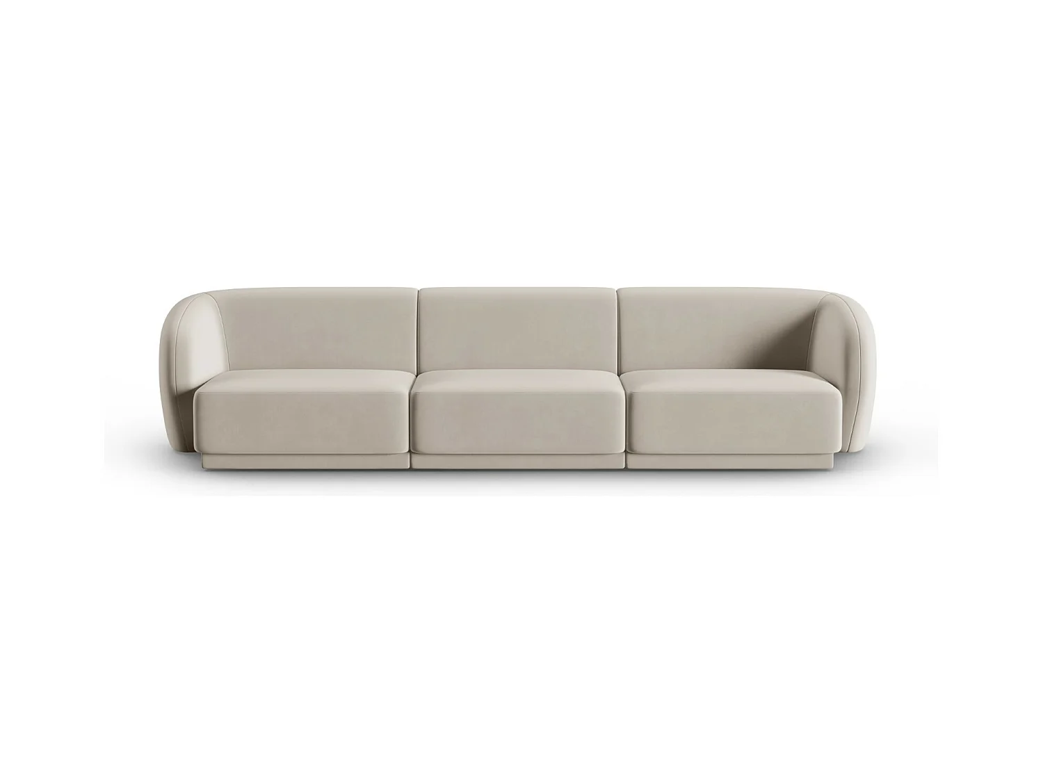 CXL by Christian Lacroix - Canapé modulable "Lionel" 3 places en velours beige - 266x93x74cm
