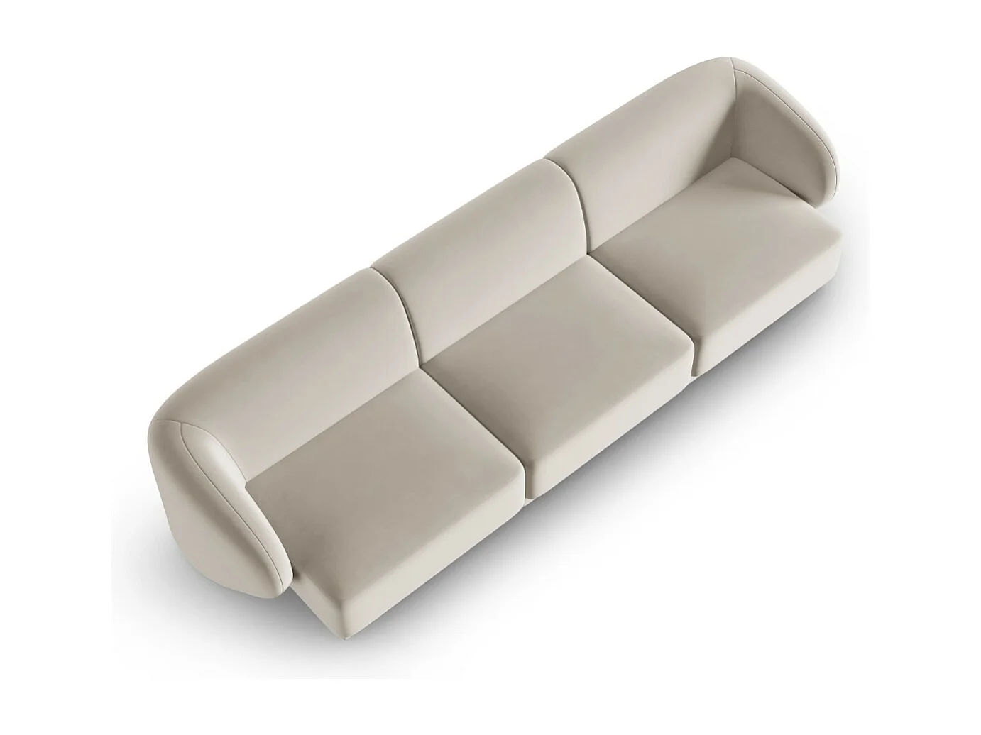 CXL by Christian Lacroix - Modulaire bank "Lionel" 3 zitplaatsen, Flueel, Beige - 266x93x74cm