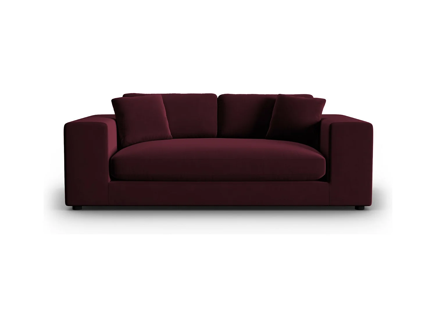 CXL by Christian Lacroix - Canapé "Tendance" 3 places en velours rouge foncé - 220x122x72cm