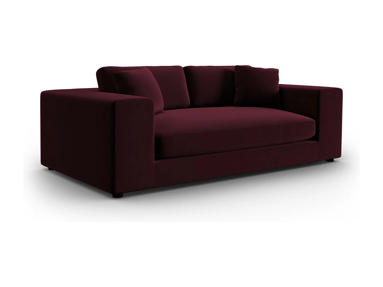 CXL by Christian Lacroix - Divano "Tendance" 3 posti in velluto rosso scuro - 220x122x72cm