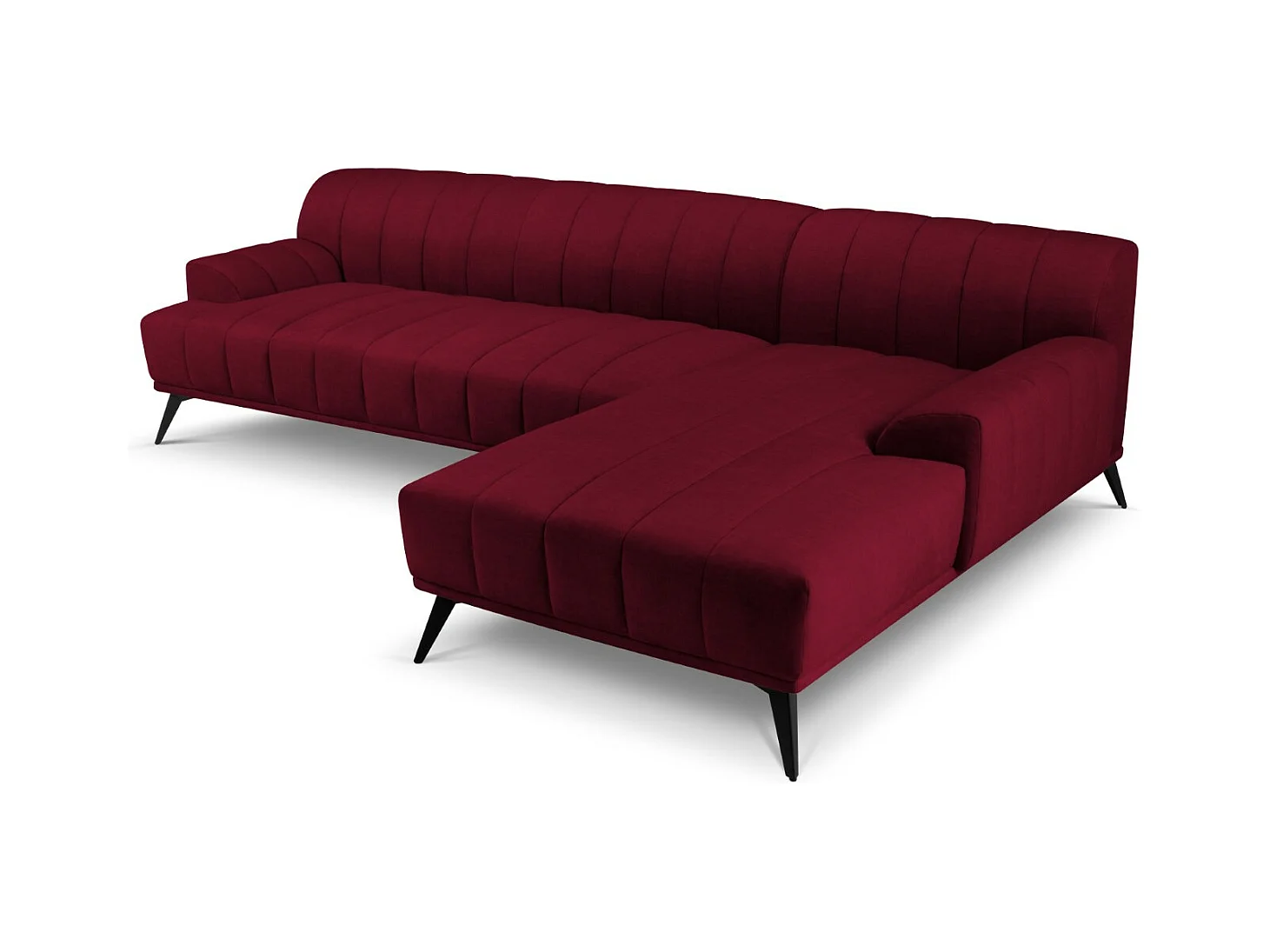 CXL by Christian Lacroix - Narożnik prawy, "Rita" 5 miejsc welur, bordo - 289x185x77cm