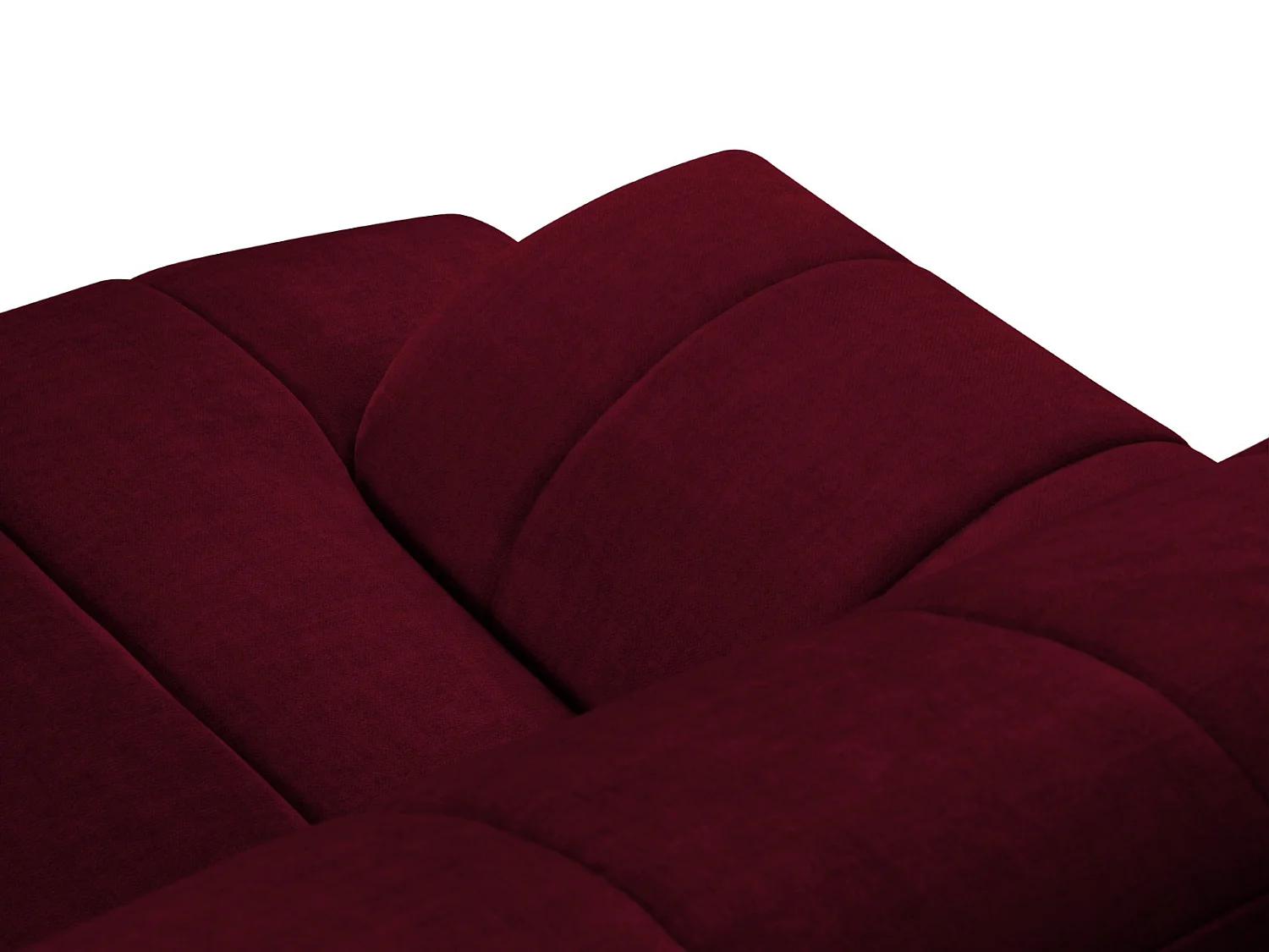 CXL by Christian Lacroix - Divano angolare destro "Rita" 5 posti in velluto bordeaux - 289x185x77cm