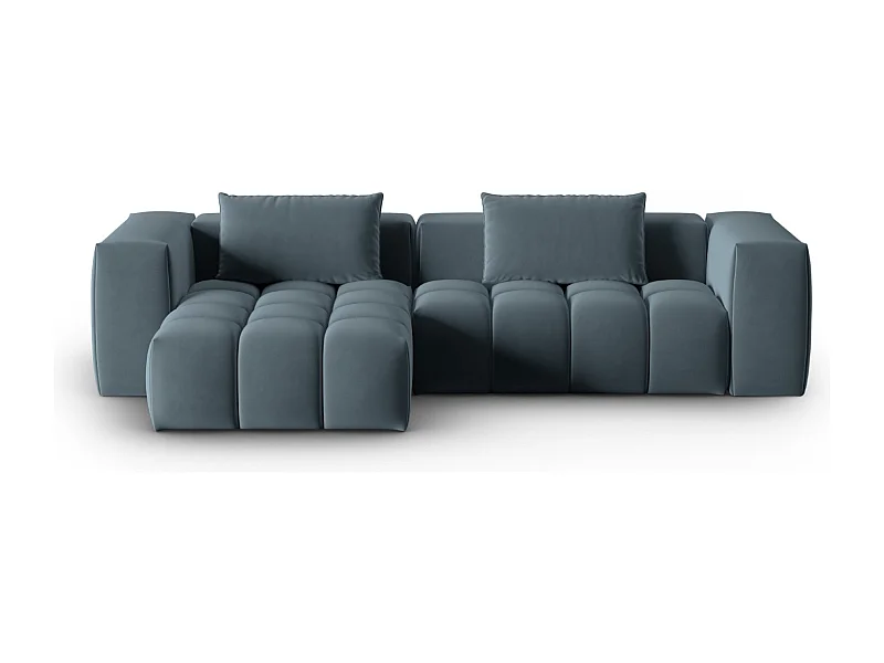CXL by Christian Lacroix - 3-Sitzer modulares Ecksofa links "Lorella" Sitzer aus Samt pastellblau - 260x145x70cm