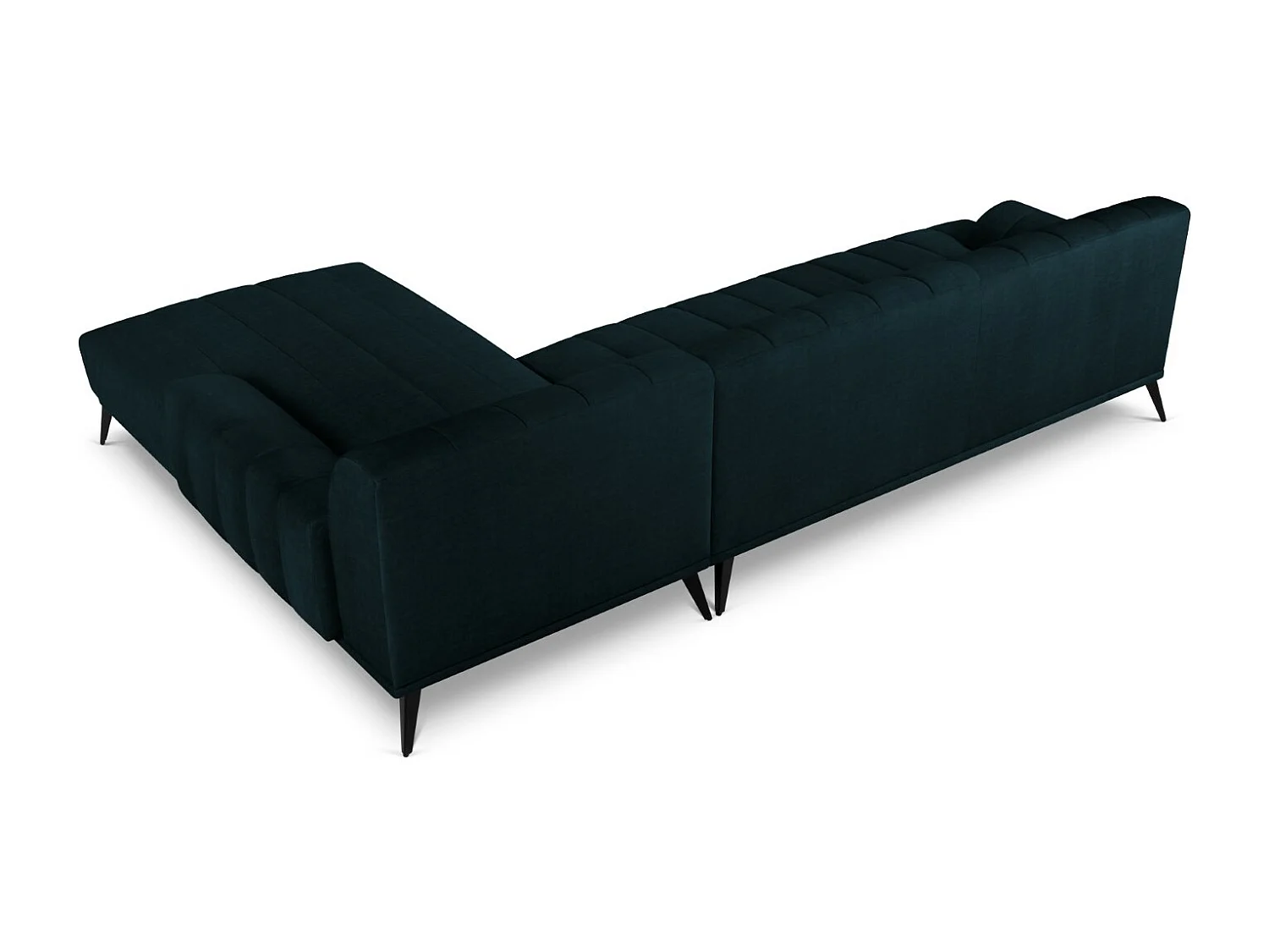 CXL by Christian Lacroix - 5-Sitzer Ecksofa rechts "Rita" Sitzer aus Samt petrol - 289x185x77cm