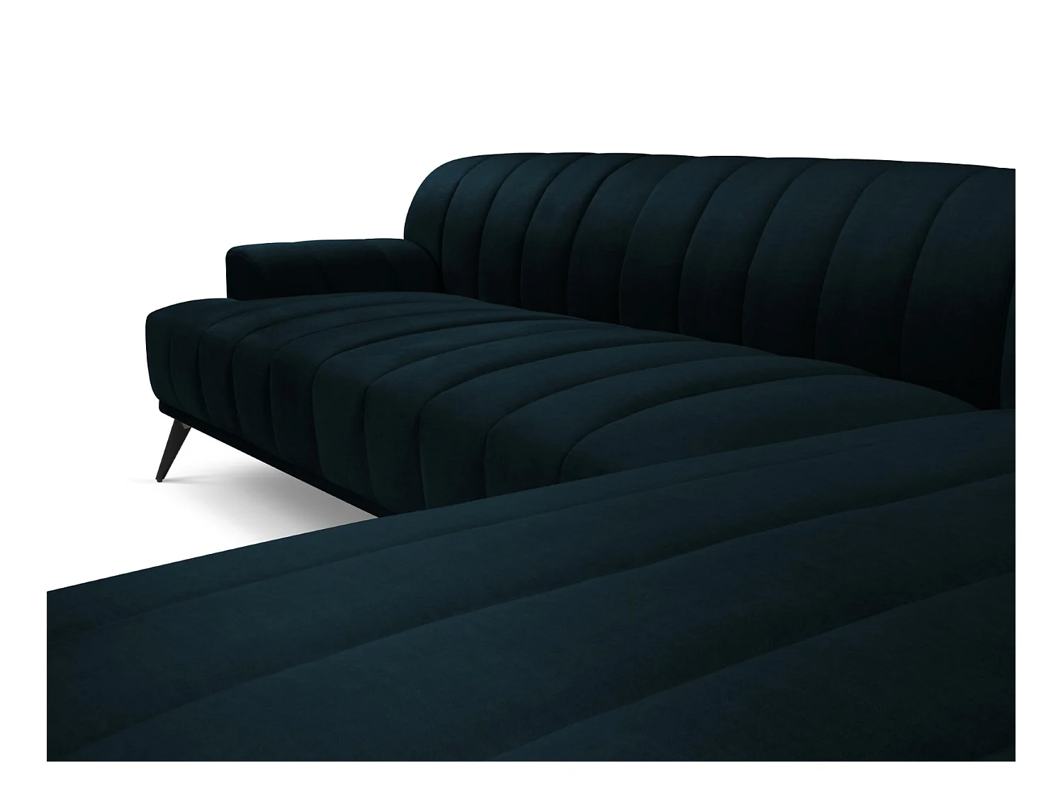 CXL by Christian Lacroix - 5-Sitzer Ecksofa rechts "Rita" Sitzer aus Samt petrol - 289x185x77cm