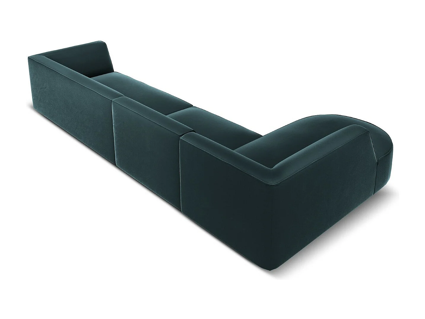 CXL by Christian Lacroix - Sofá esquinero izquierdo "Charles" 5 plazas de terciopelo azul - 366x180x69cm