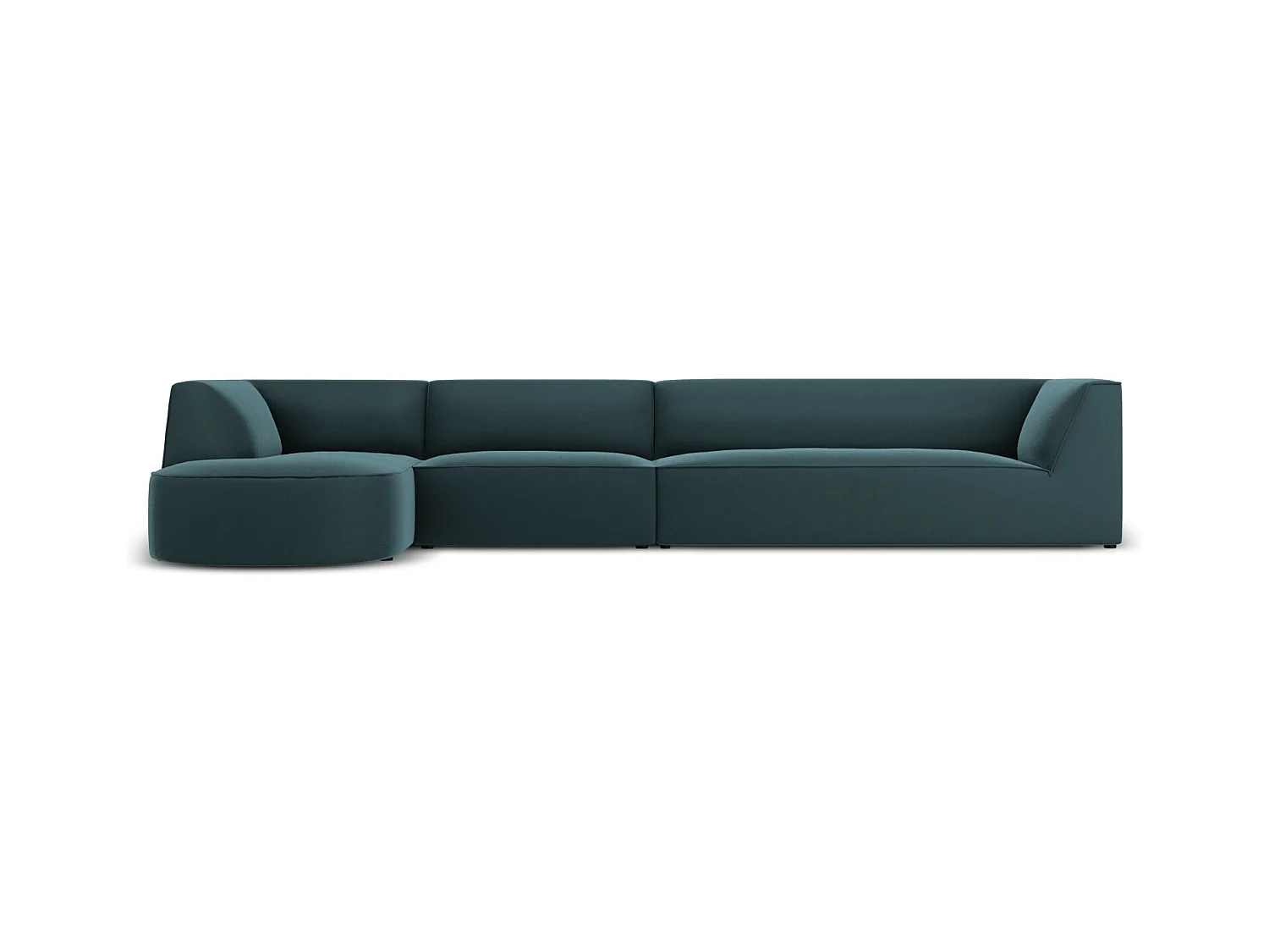 CXL by Christian Lacroix - Linker hoekbank "Charles" 5 zitplaatsen, Flueel, Blauw - 366x180x69cm
