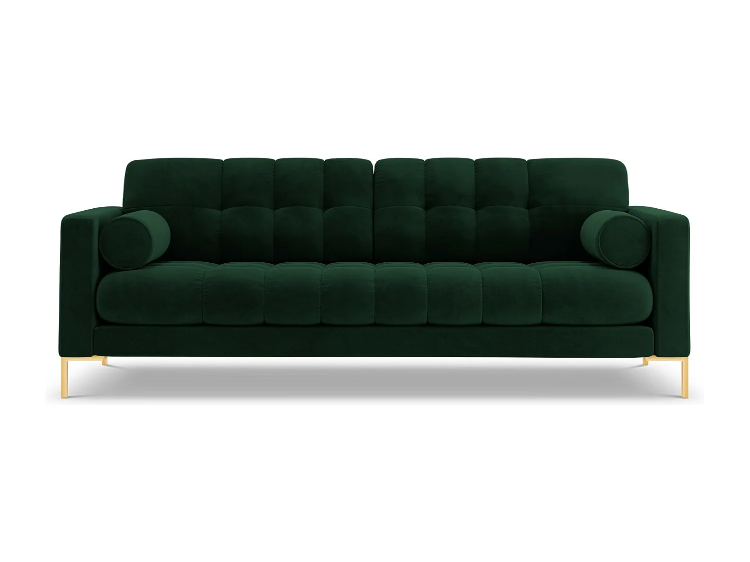 Cosmopolitan Design - Canapé "Bali" 3 places en velours vert bouteille - 177x92x75cm