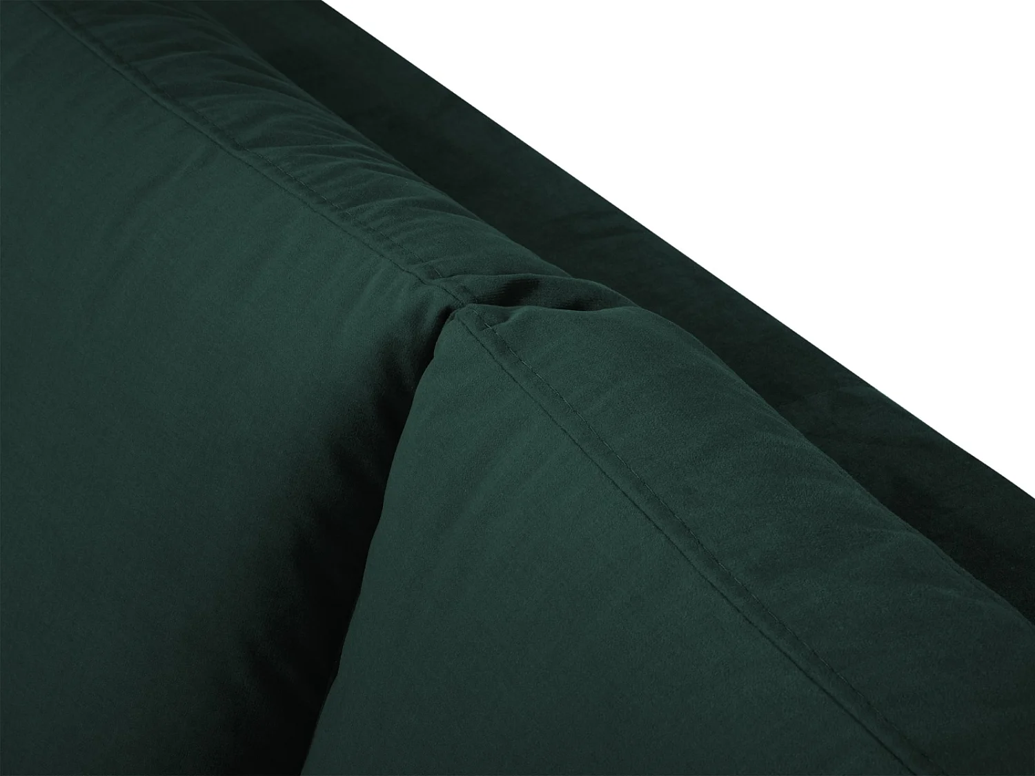 Cosmopolitan Design - Sofá de canto direito "Hastings" 5 lugares em veludo verde garrafa - 301x216x75cm