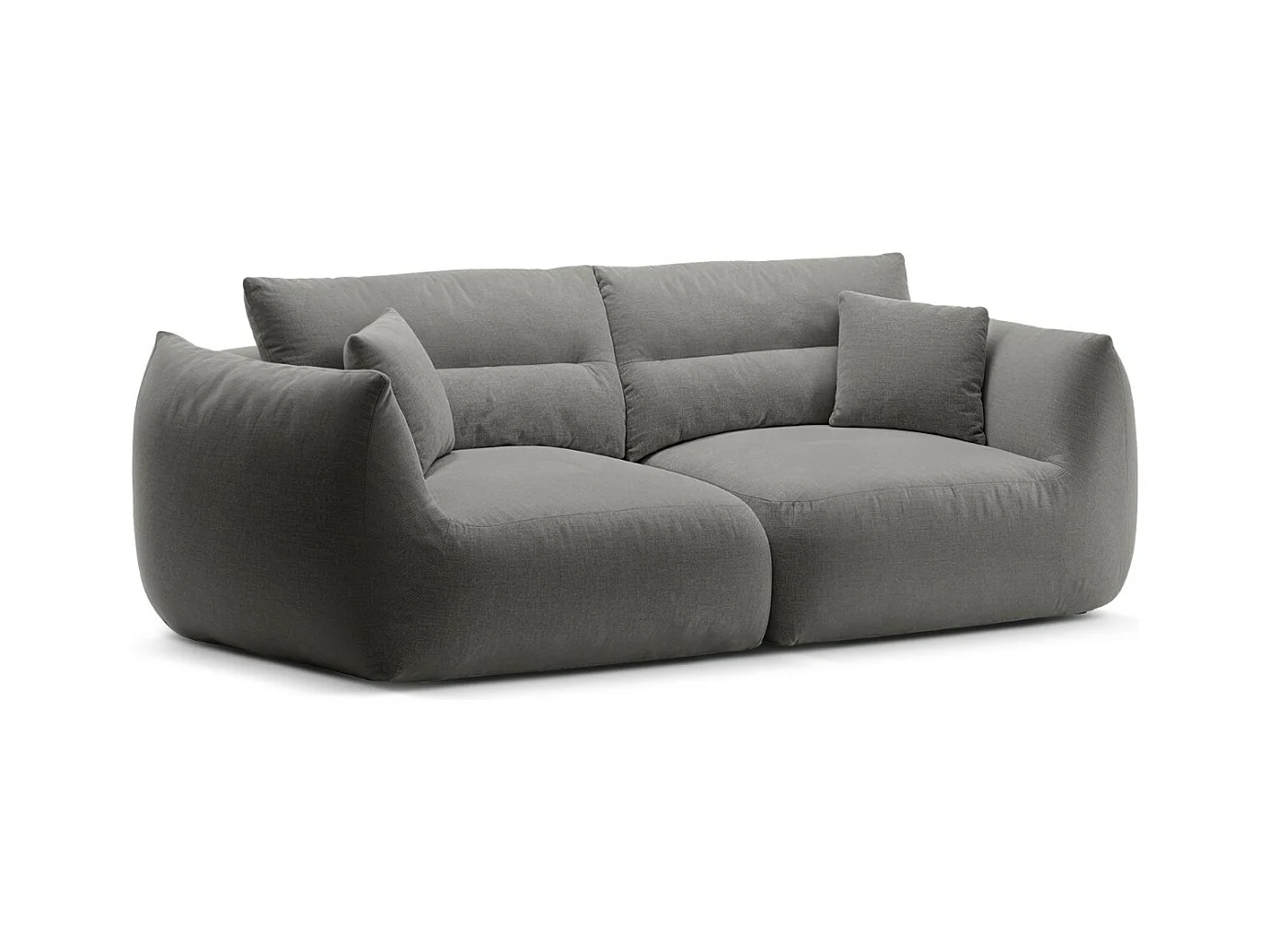 CXL by Christian Lacroix - Canapé modulable "Maurie" 3 places en chenille gris foncé - 224x107x90cm