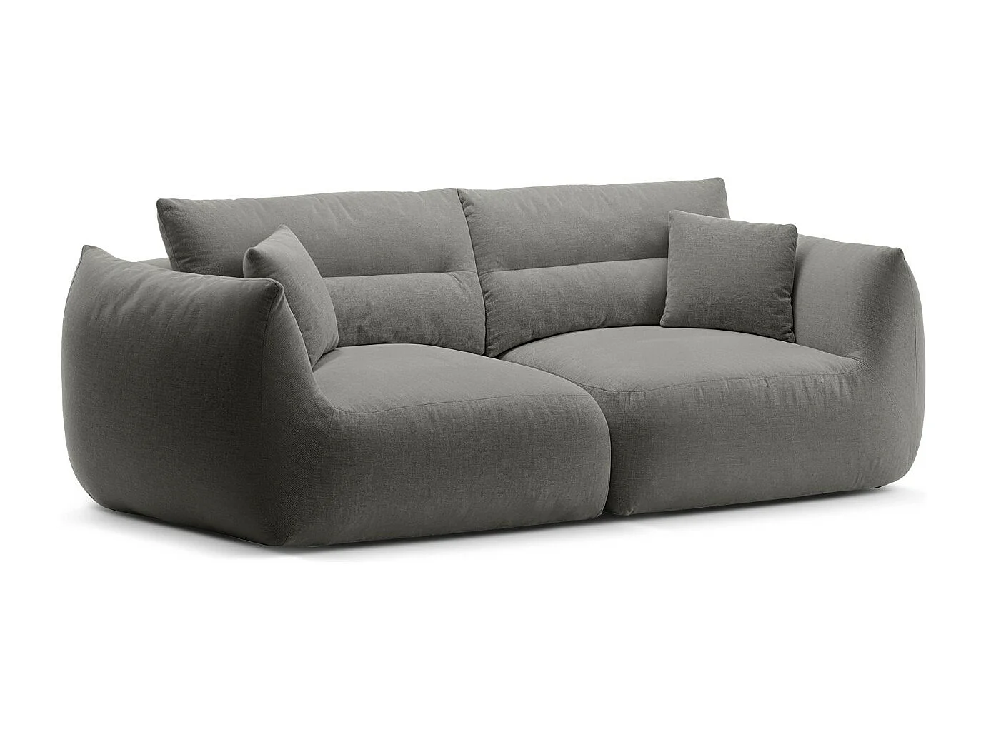 CXL by Christian Lacroix - Sofá modular "Maurie" 3 lugares em tecido chenille cinza escuro - 224x107x90cm