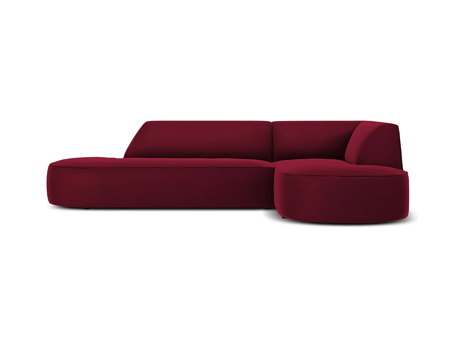 CXL by Christian Lacroix - Rechter hoekbank "Charles" 4 zitplaatsen, Flueel, Rood - 273x180x69cm