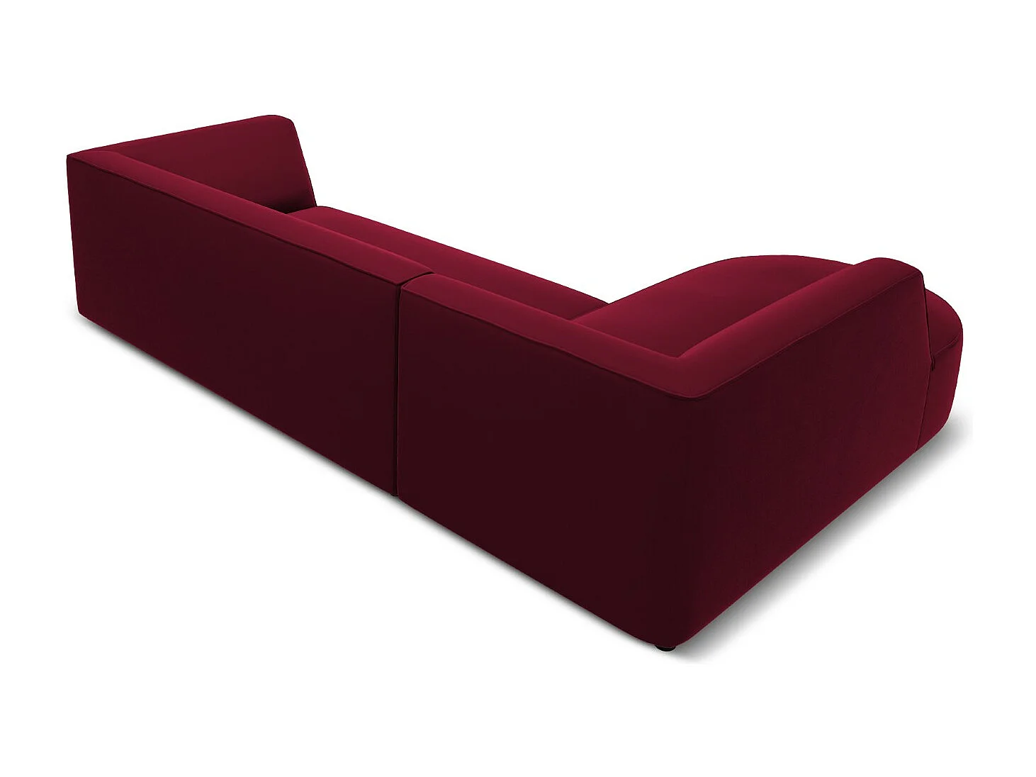 CXL by Christian Lacroix - Canapé d'angle gauche "Charles" 4 places en velours rouge - 273x180x69cm