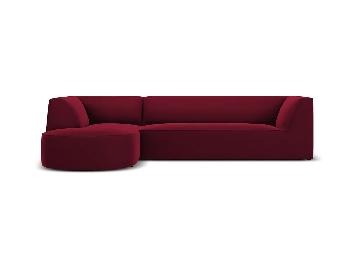 CXL by Christian Lacroix - Linker hoekbank "Charles" 4 zitplaatsen, Flueel, Rood - 273x180x69cm