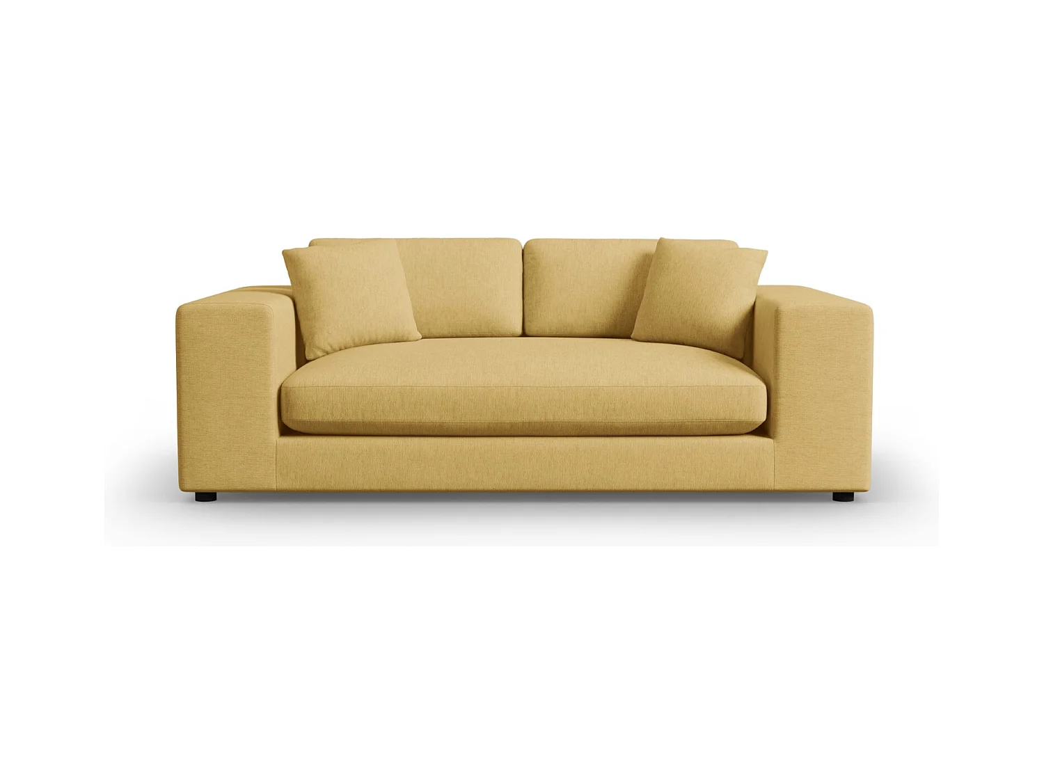 CXL by Christian Lacroix - Canapé "Tendance" 3 places en tissu structurel jaune - 220x122x72cm