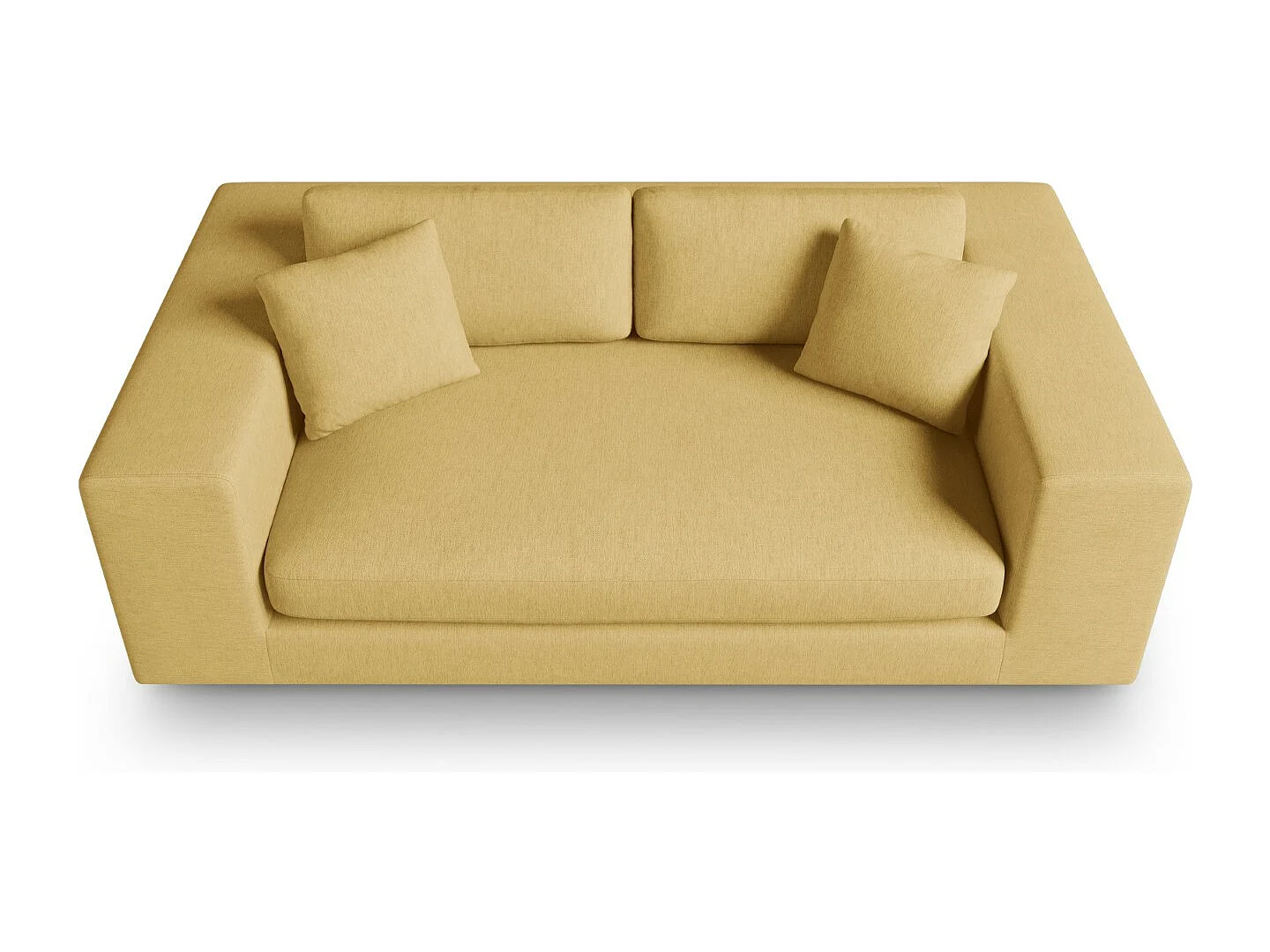 CXL by Christian Lacroix - Canapé "Tendance" 3 places en tissu structurel jaune - 220x122x72cm