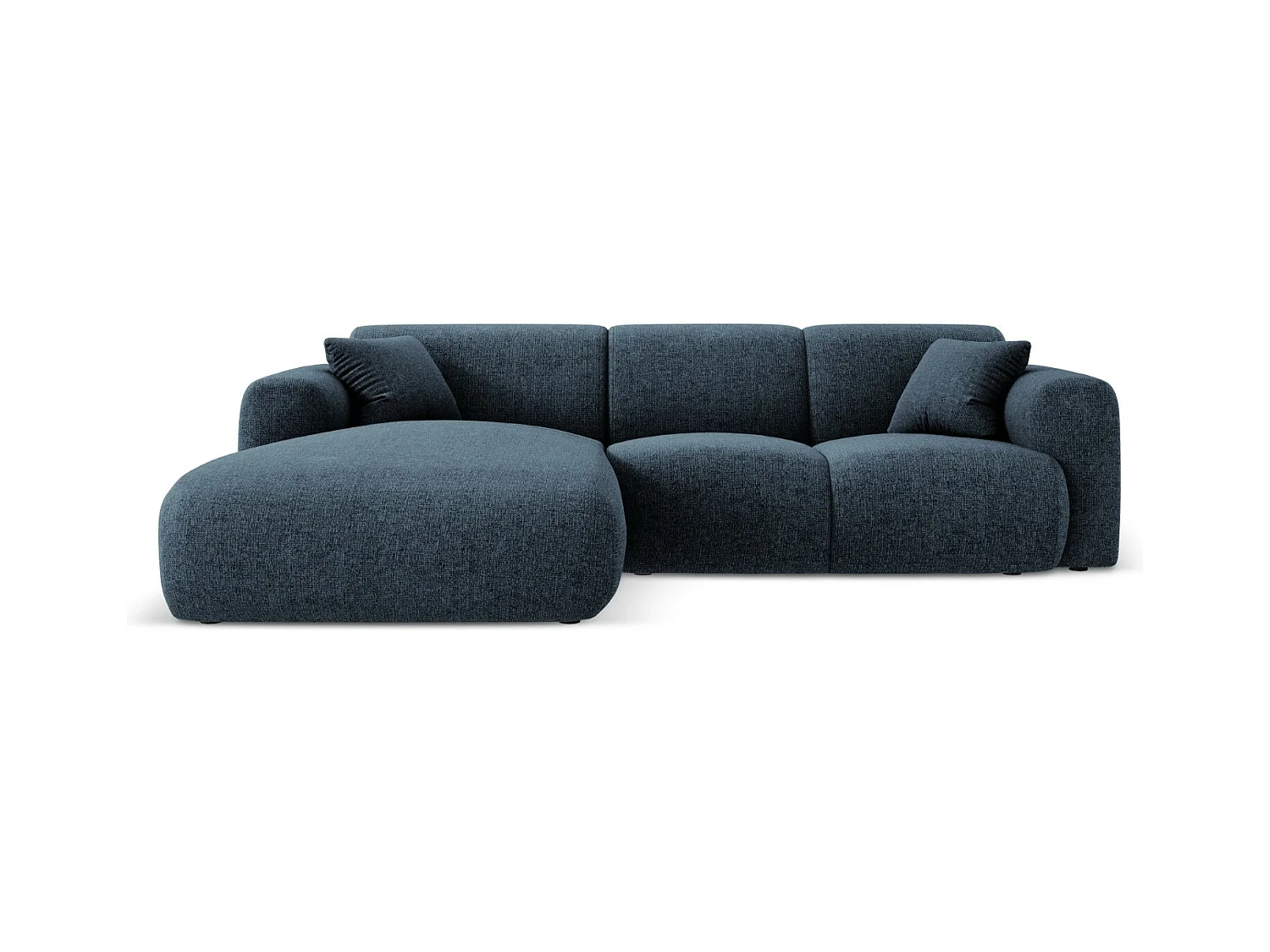 Cosmopolitan Design - Linker hoekbank "Nolio" 4 zitplaatsen, Chenille, Koningsblauw - 260x170x72cm