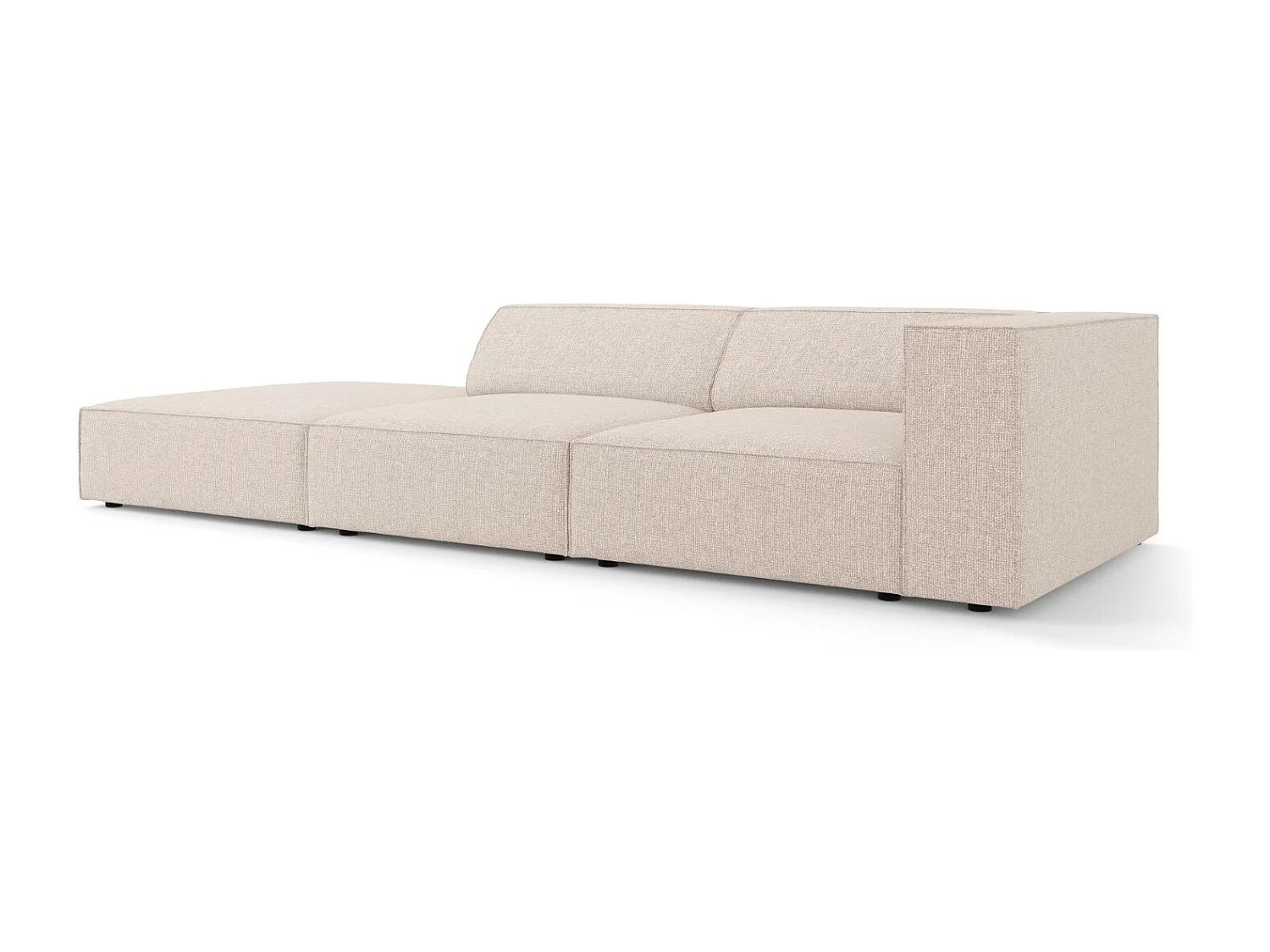 Cosmopolitan Design - Divano sinistro "Arendal" 4 posti in ciniglia beige - 262x102x70cm