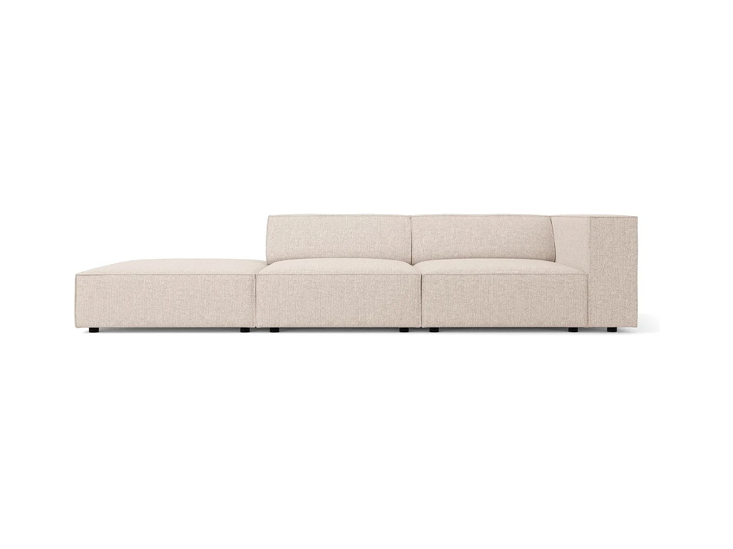 Cosmopolitan Design - Canapé gauche "Arendal" 4 places en chenille beige - 262x102x70cm