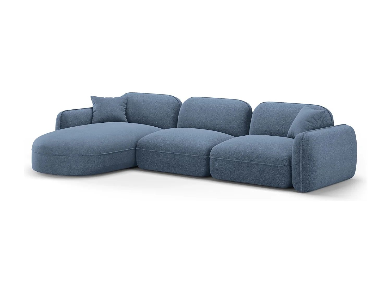 CXL by Christian Lacroix - 4-Sitzer modulares Ecksofa links "Lucien" Sitzer aus Samt blue jeans - 320x165x70cm