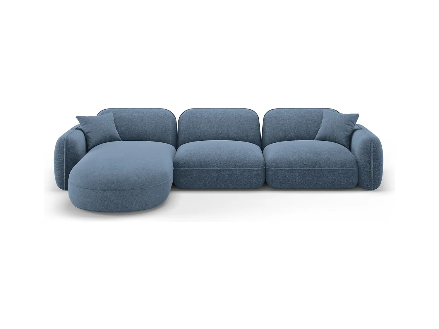 CXL by Christian Lacroix - Modulaire hoekbank links "Lucien" 4 zitplaatsen, Flueel, Blauwe spijkerbroek - 320x165x70cm