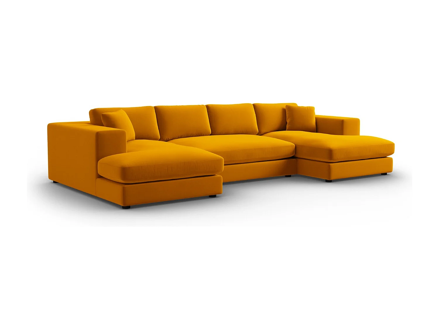 CXL by Christian Lacroix - Panoramische bank "Tendance" 5 zitplaatsen, Flueel, Goud - 344x170x72cm