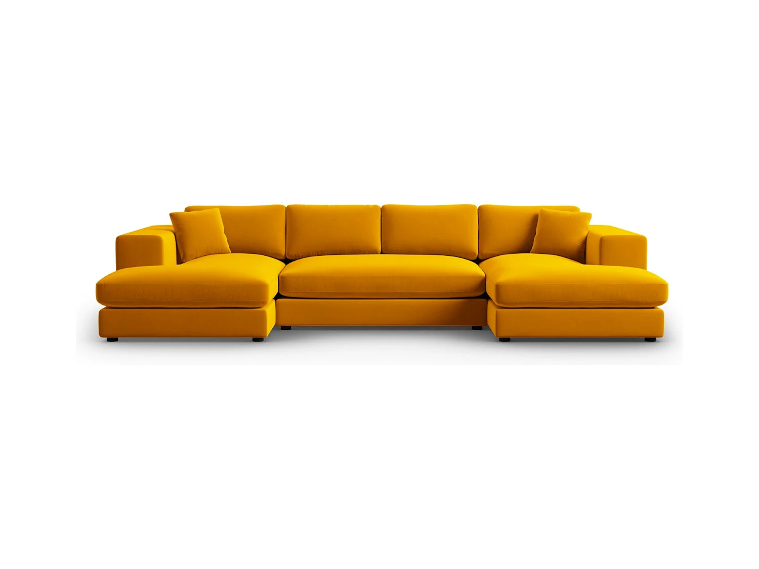 CXL by Christian Lacroix - Panoramische bank "Tendance" 5 zitplaatsen, Flueel, Goud - 344x170x72cm