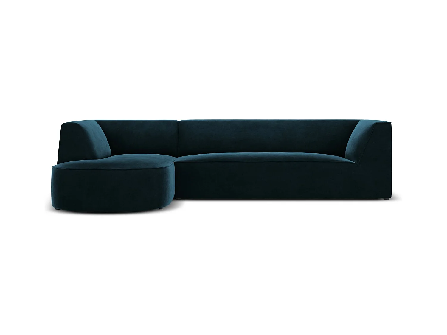CXL by Christian Lacroix - Canapé d'angle gauche "Charles" 4 places en velours pétrole profond - 273x180x69cm