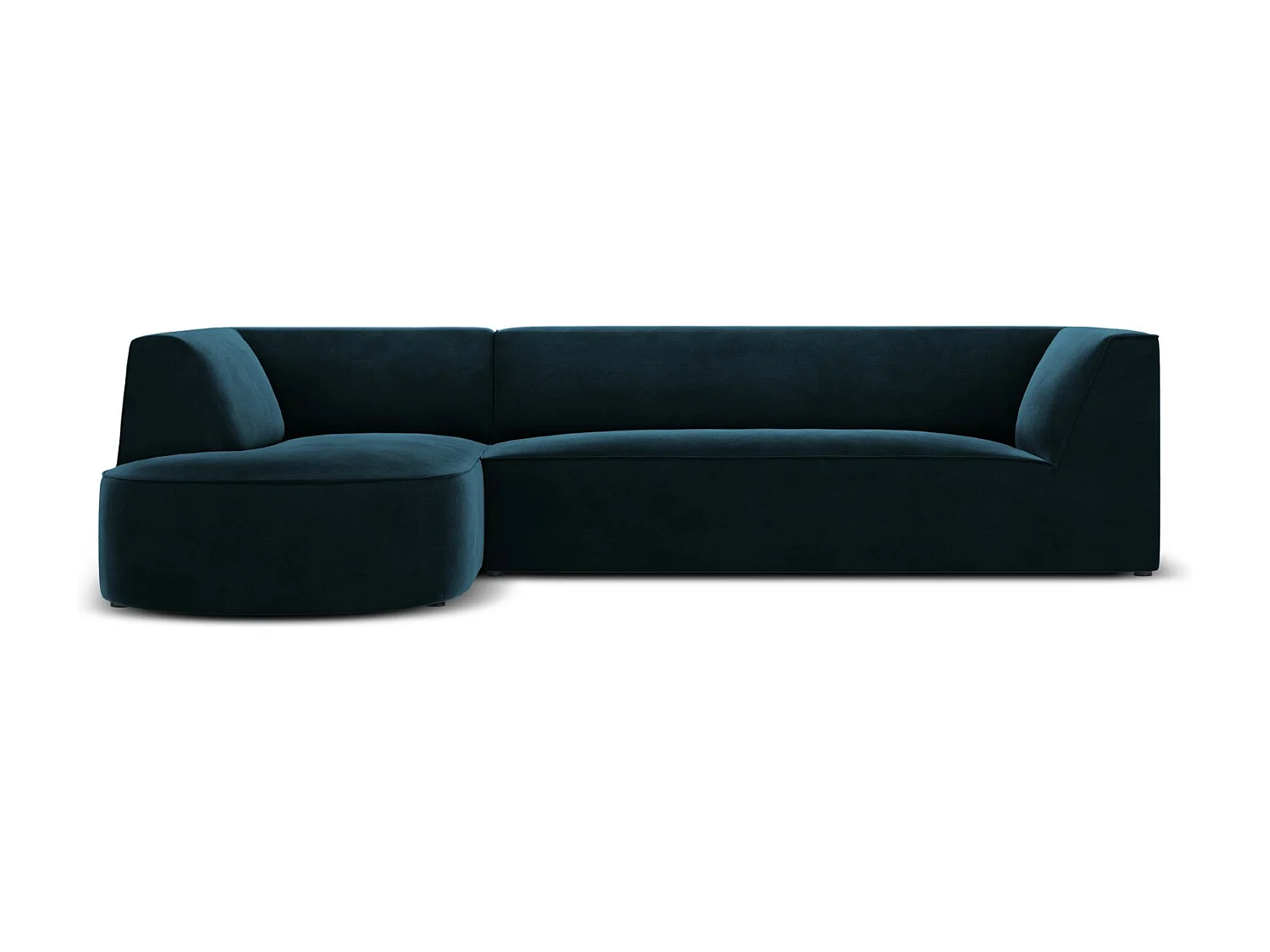 CXL by Christian Lacroix - Canapé d'angle gauche "Charles" 4 places en velours pétrole profond - 273x180x69cm