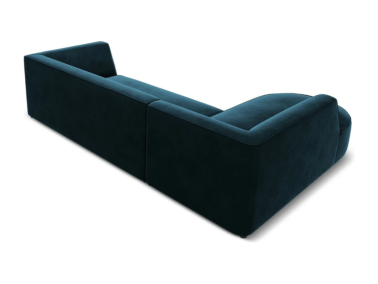 CXL by Christian Lacroix - Canapé d'angle gauche "Charles" 4 places en velours pétrole profond - 273x180x69cm